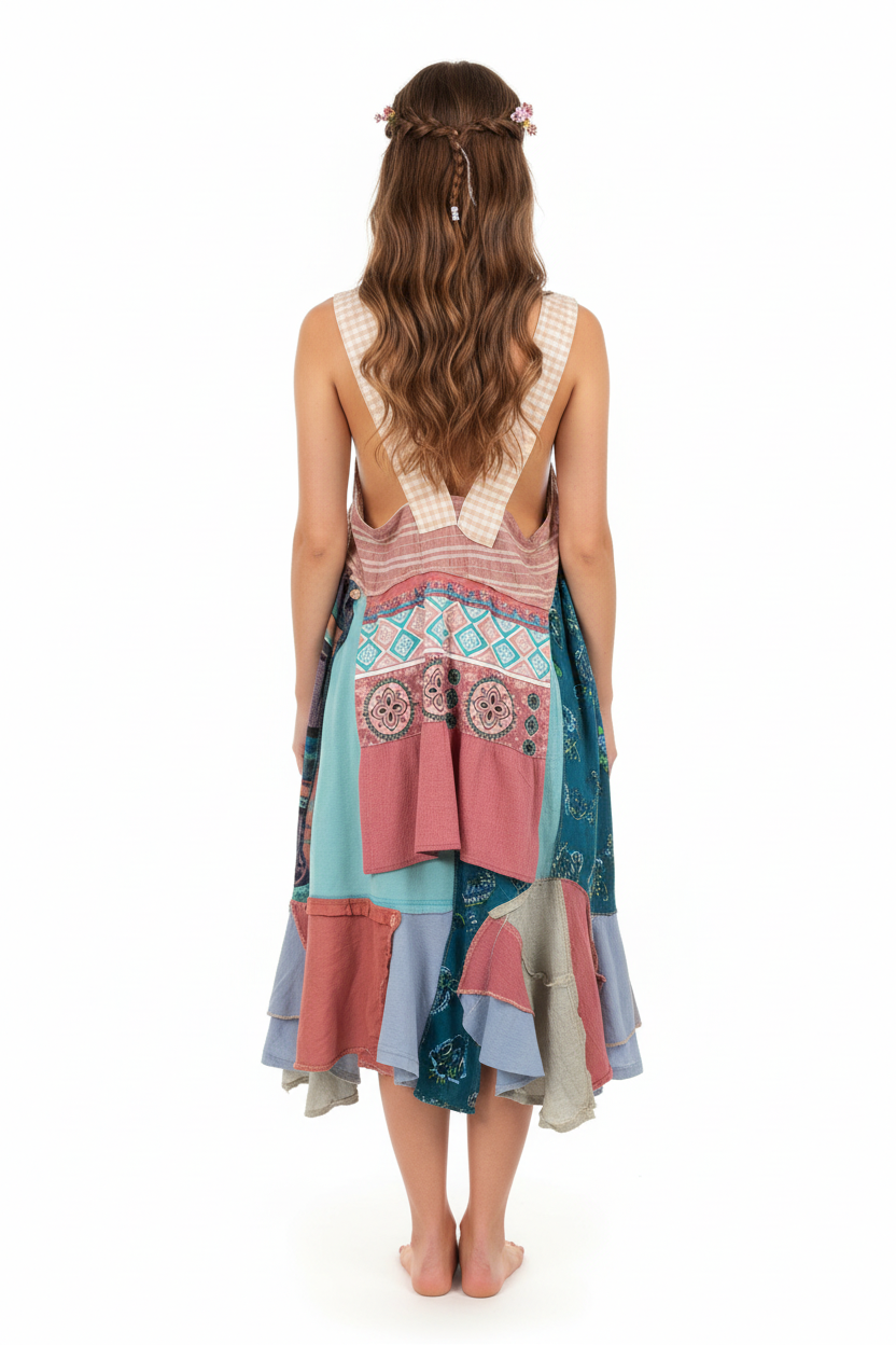 Boho hippie model - back view