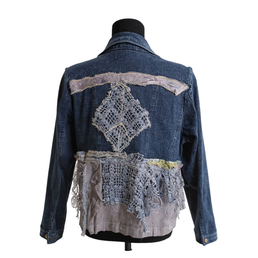 Faded Blues Upcycled Denim Jacket