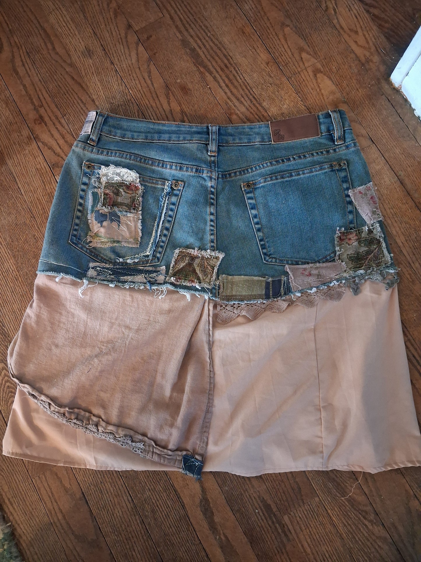 Fade Blues Hand Dyed Denim Skirt