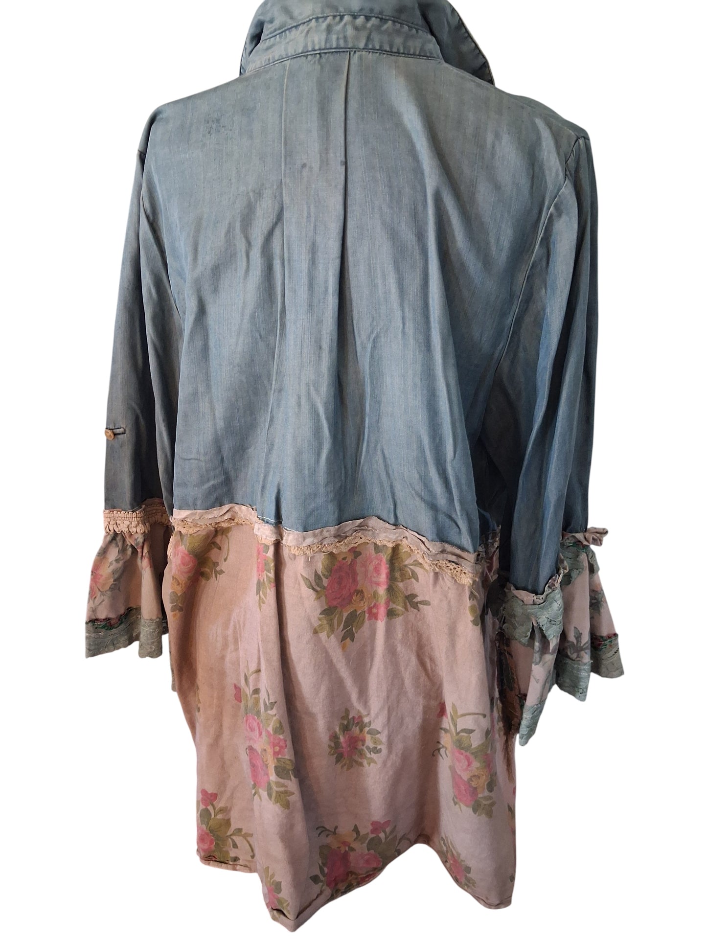 Faded Blues Upcycled Hand Dyed Tunic