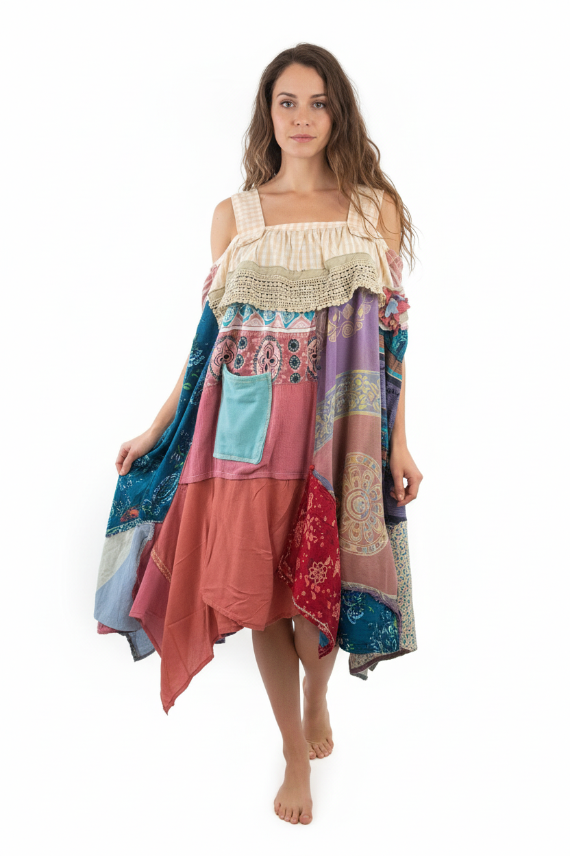 Boho hippie model - dress solo front
