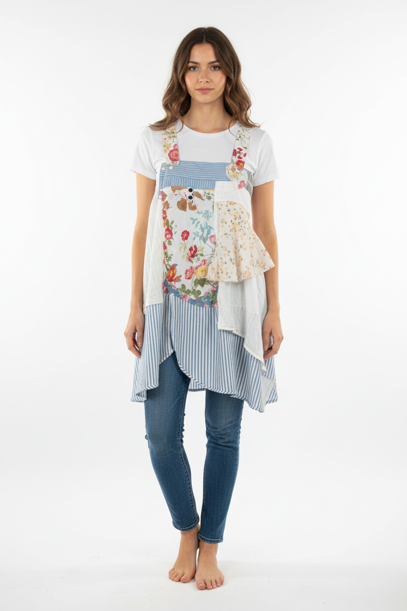 Boho model - patchwork top layered front