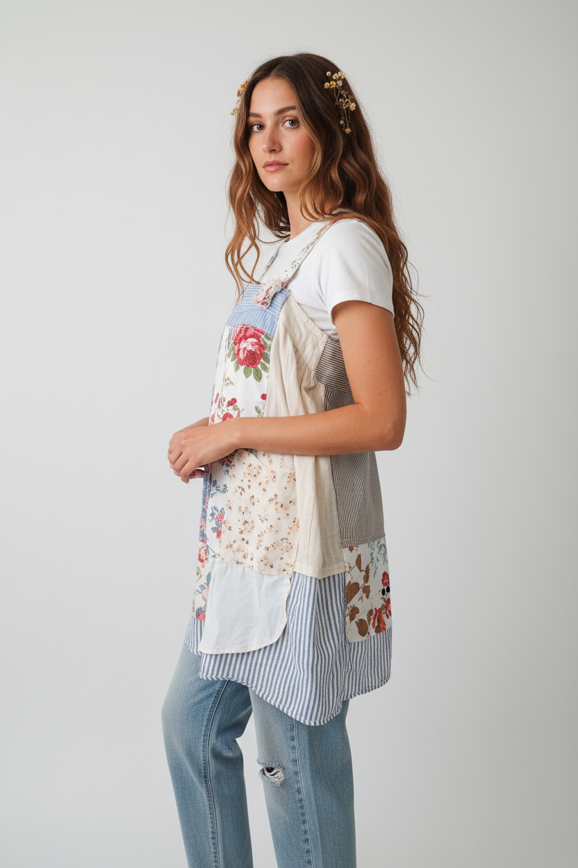 Boho model - patchwork top layered side