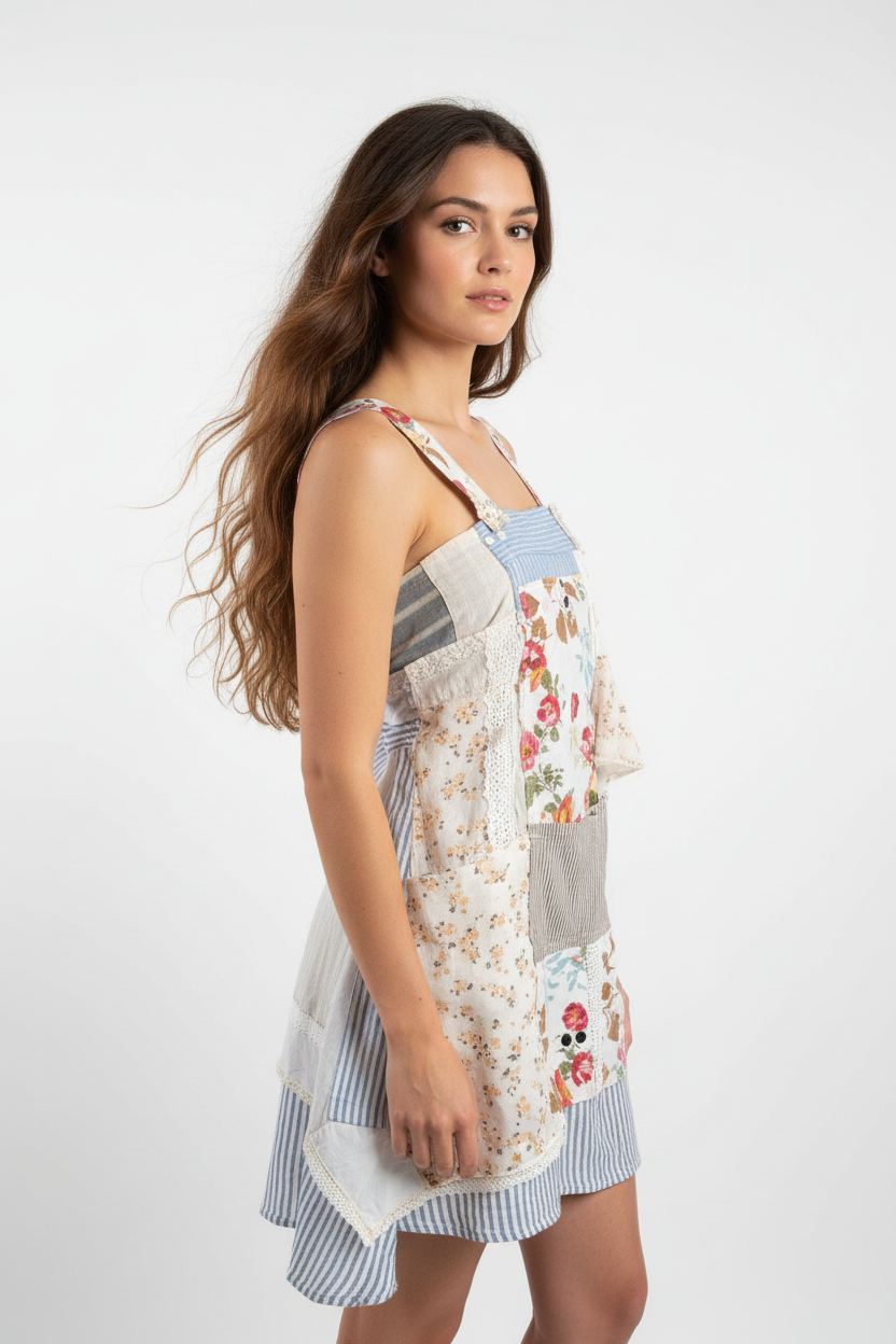 Boho model - patchwork top solo side