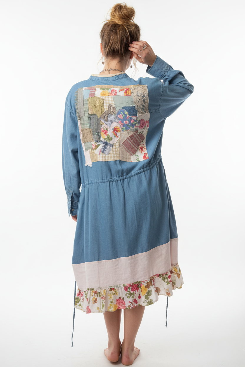 Chambray dress - back standing