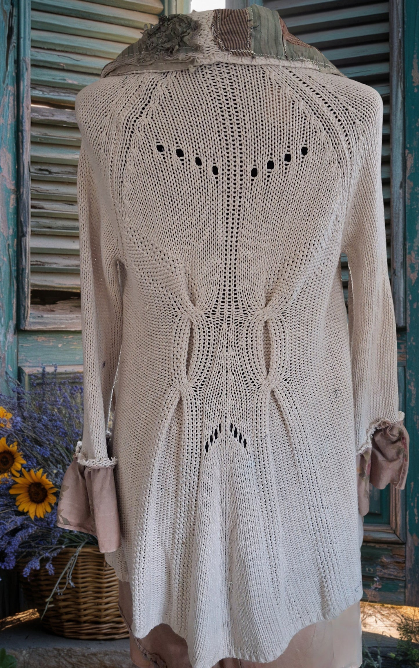 Creamy Patch Cardigan Sweater