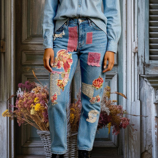 FLORA PATCHWORK JEANS