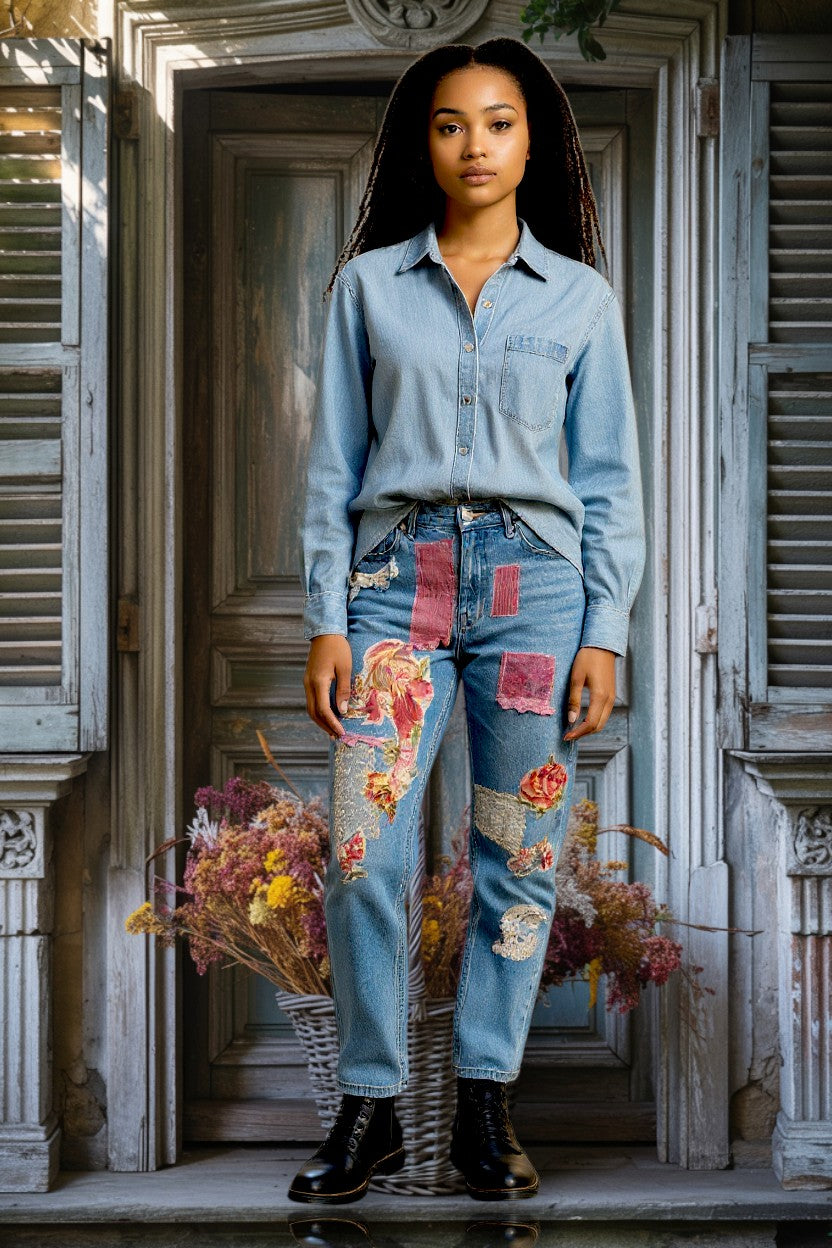 FLORA PATCHWORK JEANS